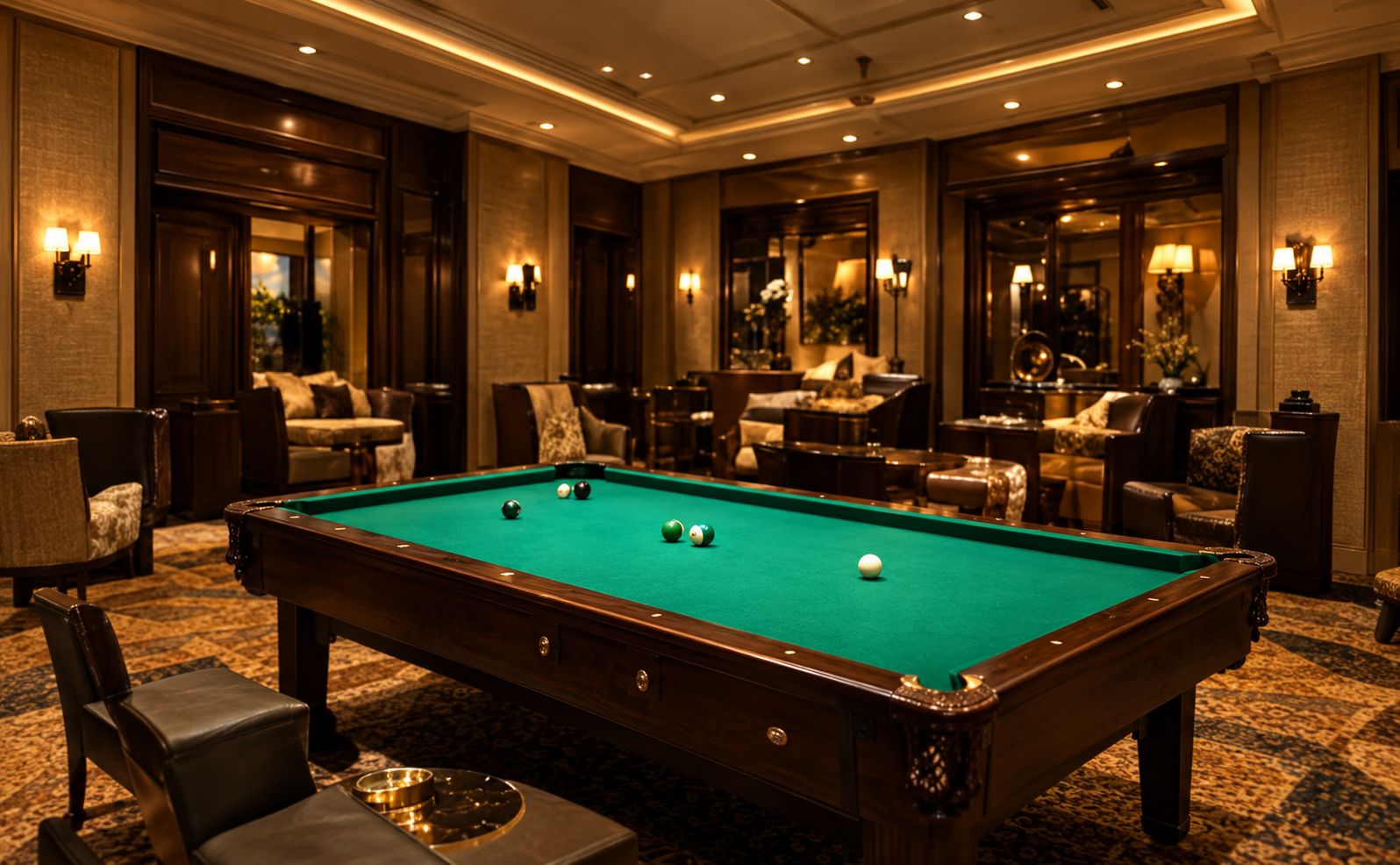 Indoor Games Room with Billiards Table
